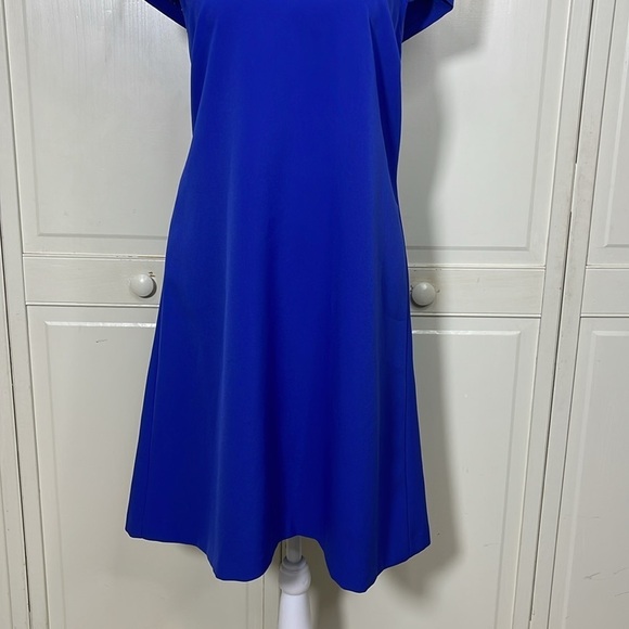 Jessica Simpson Royal Blue Sheath Dress Above The Knee Sz 10 Capped Sleeves - Picture 3 of 14